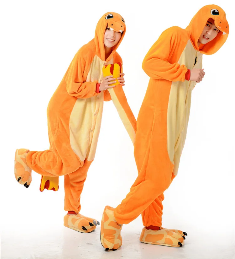 Cosplay&Ware [5]Women Adult Charmander Pajama Cosplay Costume Kigurumi Animal Onesie Flannel Warm Sleepwear Party Fancy -Cosplay&Ware anime Shop HTB1W41fdRCw3KVjSZFlq6AJkFXau.jpg