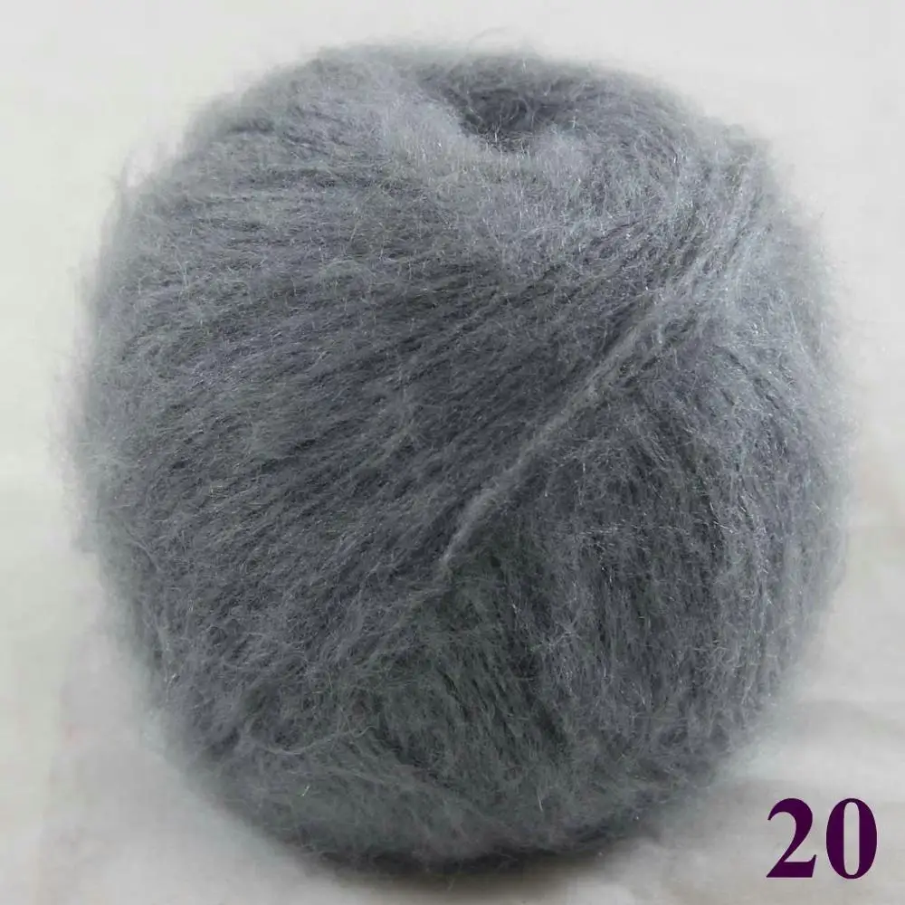 1 шар х 50 г мягкая и удобная мохеровая кашемировая шелковая пряжа ручного вязания 290-пряжа - Цвет: Grey 20