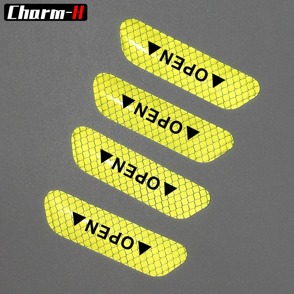 Car Reflective Tape Safety Warning Sign Mark Strip Decal Sticker Door Open Notice Bicycle Accessories Universal for BMW Benz
