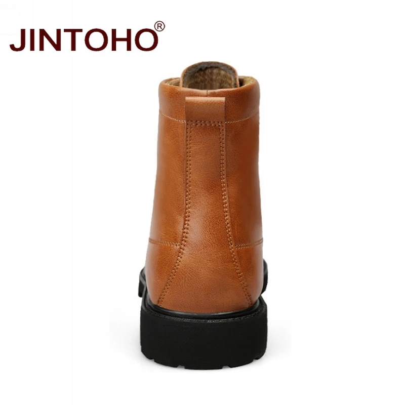 Ботильоны JINTOHO мужские из натуральной кожи модная зимняя обувь качественной