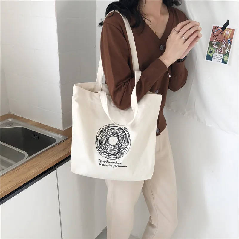 2020 New Fashion Women Shopping Bags Print Canvas Simple Wild Large Capacity Reusable Hight Design Healthy Tote Hand Bag | Багаж и сумки
