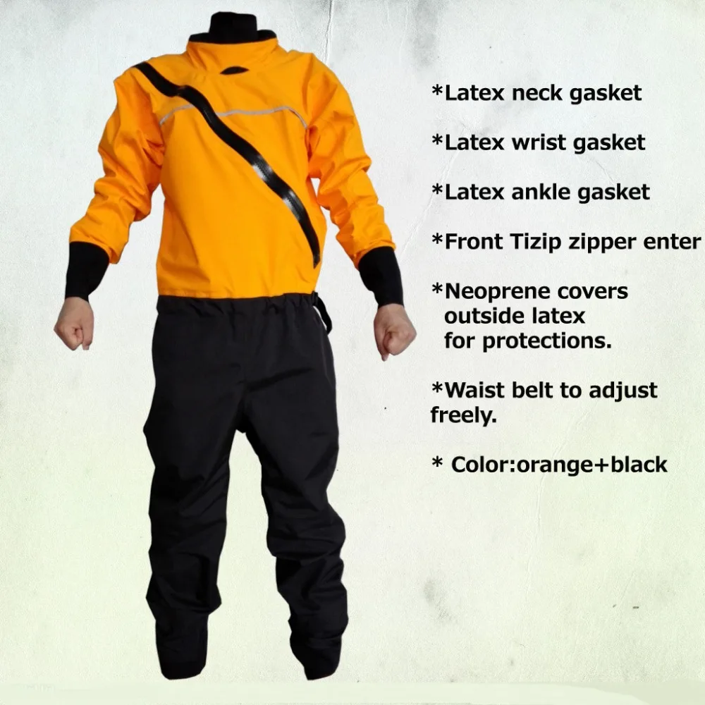 

front zipper dry suit,latex neck and wrist /ankle gasket kayak,whitewater,rafting,sailing,boating windsurfing