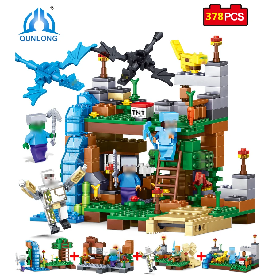 Qunlong 4 in 1 MY WORLD Action Toy Figures Building Blocks Compatible Legos Minecraft City Educational Enlighten Bricks For Kids baby-blocks : image Qunlong 4 in 1 MY WORLD Action Toy Figures Building Blocks Compatible Legos Minecraft City Educational Enlighten Bricks For Kids baby-blocks