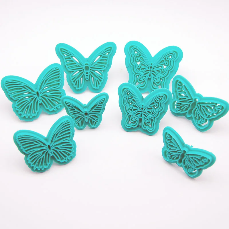 

8pcs Plastic Butterfly Embosser Cake Fondant Sugarcraft Cookie Decorating Cutters Biscuit Cutter Cake Mold Baking Tools