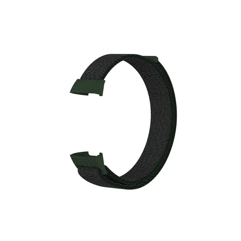 Темно-зеленый Мода замена спорт нейлон петля наручные часы ремешок для Fitbit заряд 3 браслет - Цвет ремешка: Темно-зеленый