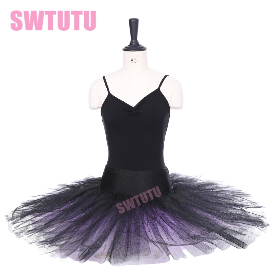 Бесплатная доставка Черный Фиолетовый половина балетная пачка для девочек балетные костюмы BT8923