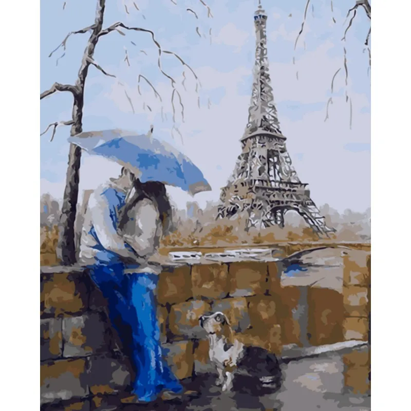 

Blue Dress Couple DIY Painting By Numbers Kits Acrylic Paint On Canvas Handpainted Home Wall Decor Art Picture