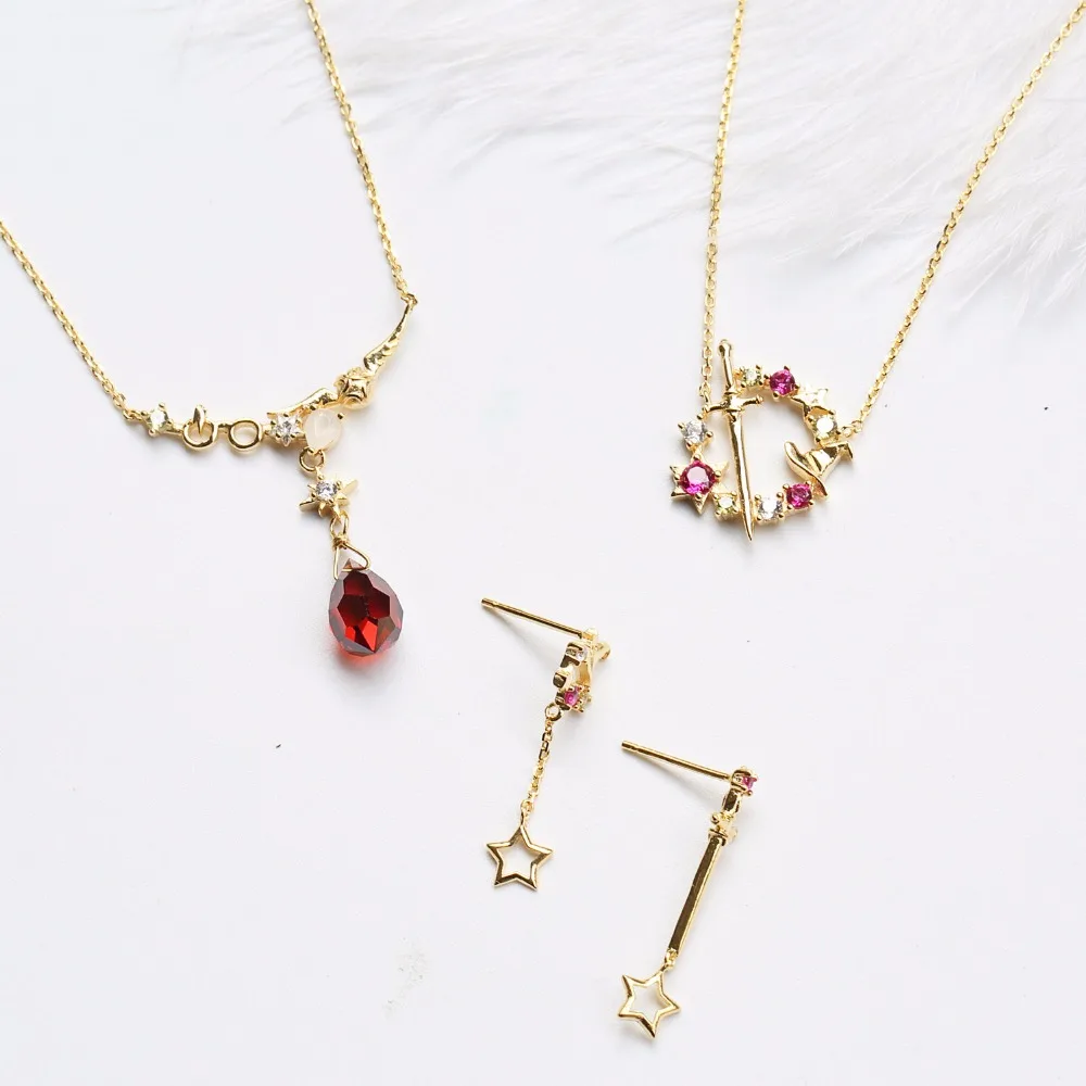 

Movie Harri Potter Cosplay Sorcerer hat 925 Sorting Hat Prop alloy necklace Earrings pendants toys Gifts
