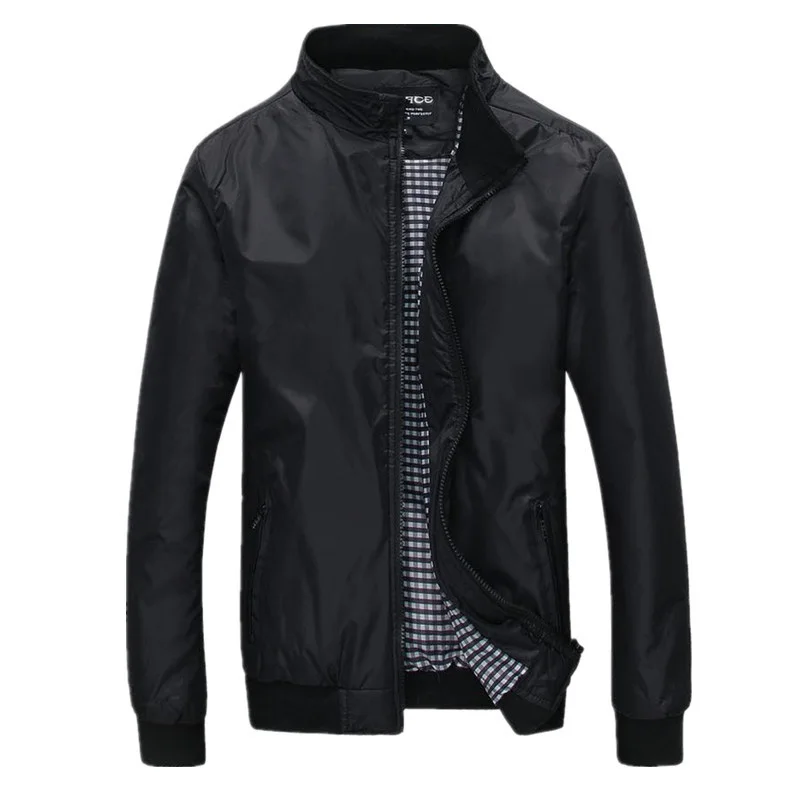M-5XL, весенне-Летняя мужская куртка, Повседневная тонкая Толстая ветровка, куртка-бомбер для колледжа, черная ветровка, мужская куртка, университетская куртка, большой размер, YJ19 - Цвет: Black jacket