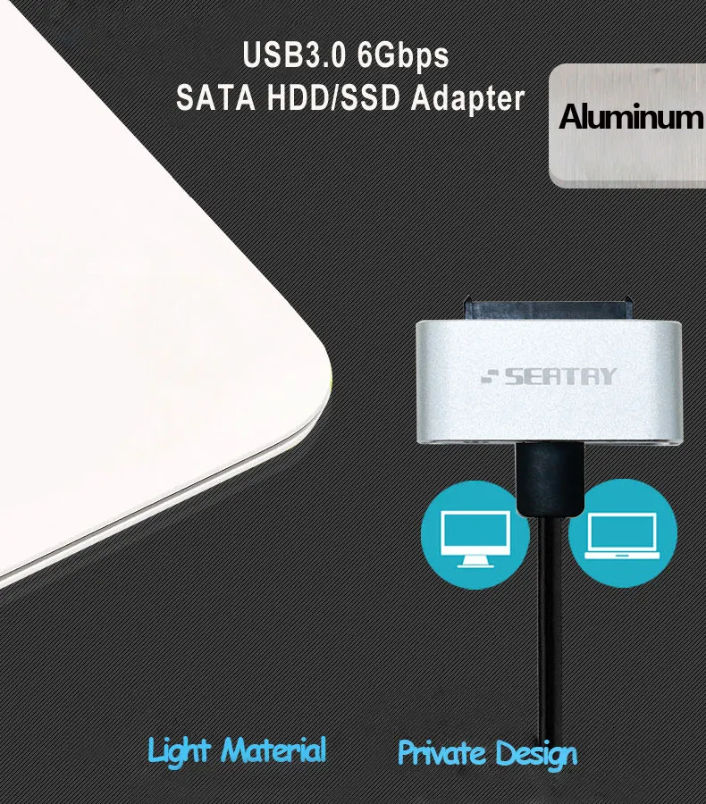 Новый дизайн SATA3 к USB3.0 6 Гбит/2,5 "HDD/SSD жесткого диска внешний конвертер адаптер с UASP для ноутбука /Mac/PC компьютер