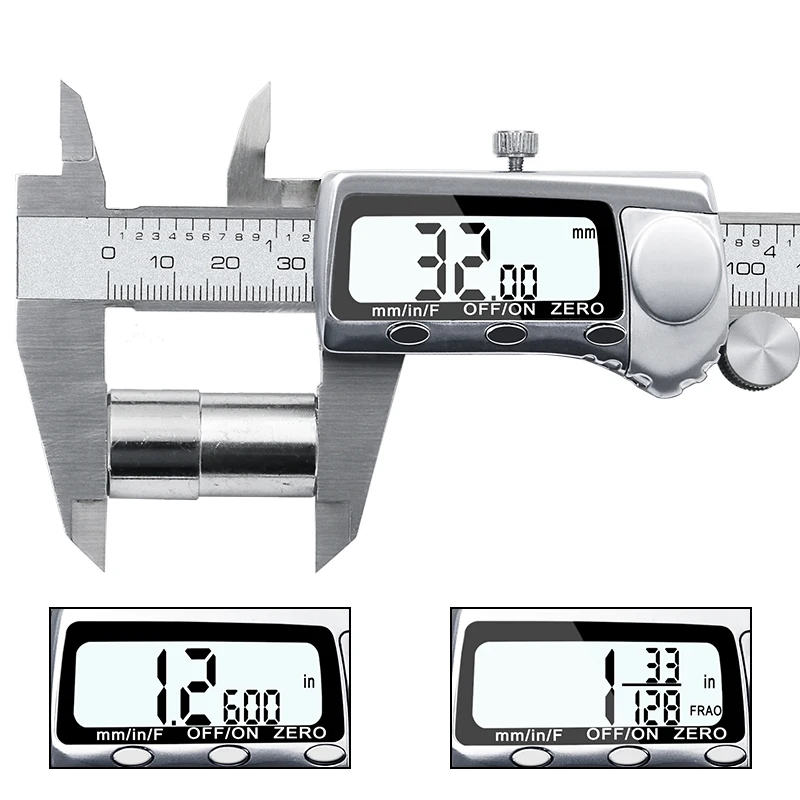 Цифровой штангенциркуль 0-150 мм Метрическая дюймовая фракция Электронный штангенциркуль из нержавеющей стали микрометр измерительные инструменты