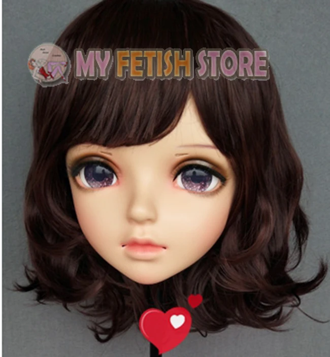 (Miao 3) Женская милая девочка каучуковая полуголовая Kigurumi BJD маска для косплея