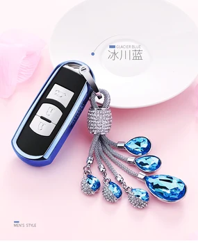 

Soft TPU Car Smart Key Shell Cover Key Case For Mazda 3 6 CX5 CX7 323 626 CX-7 CX-9 MX5 Accessories Key Wallet with keychain