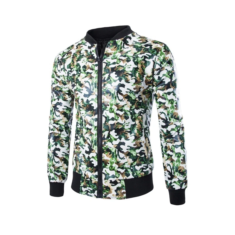 Pattern Collar Leather Jacket Sleeve 2015 New Slim Sexy Top Designed Mens Jacket Coat Korean