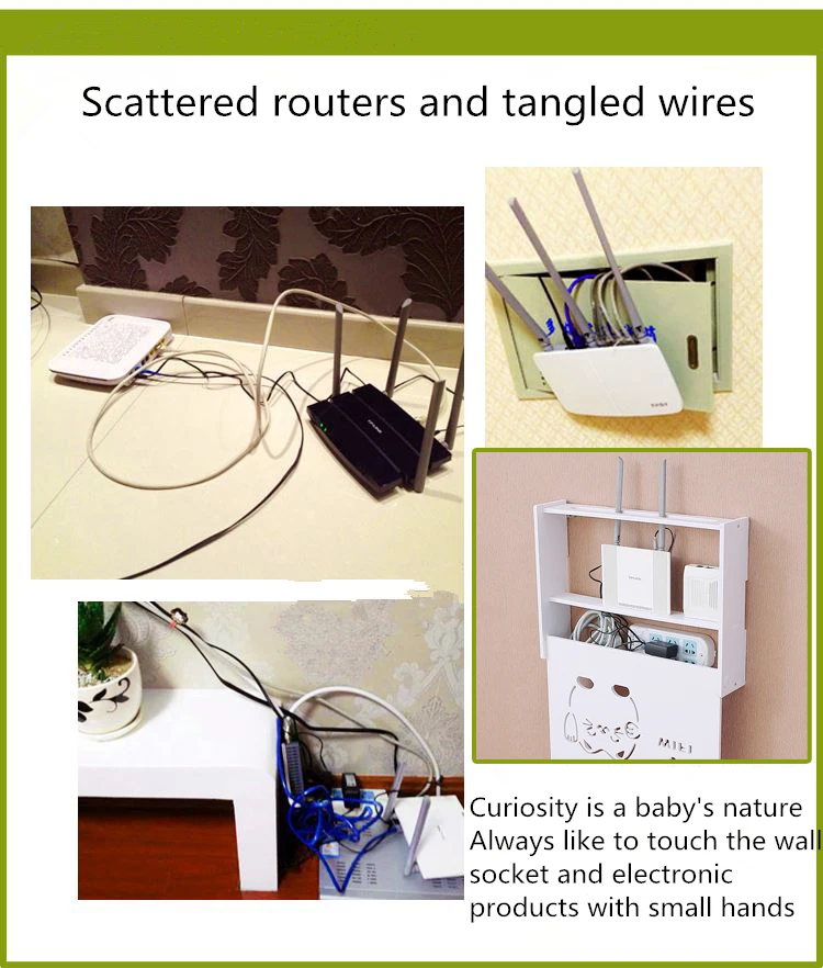 Беспроводная Wifi коробка маршрутизатора ПВХ настенная полка висячая штепсельная доска кронштейн коробка для хранения 24 стиля