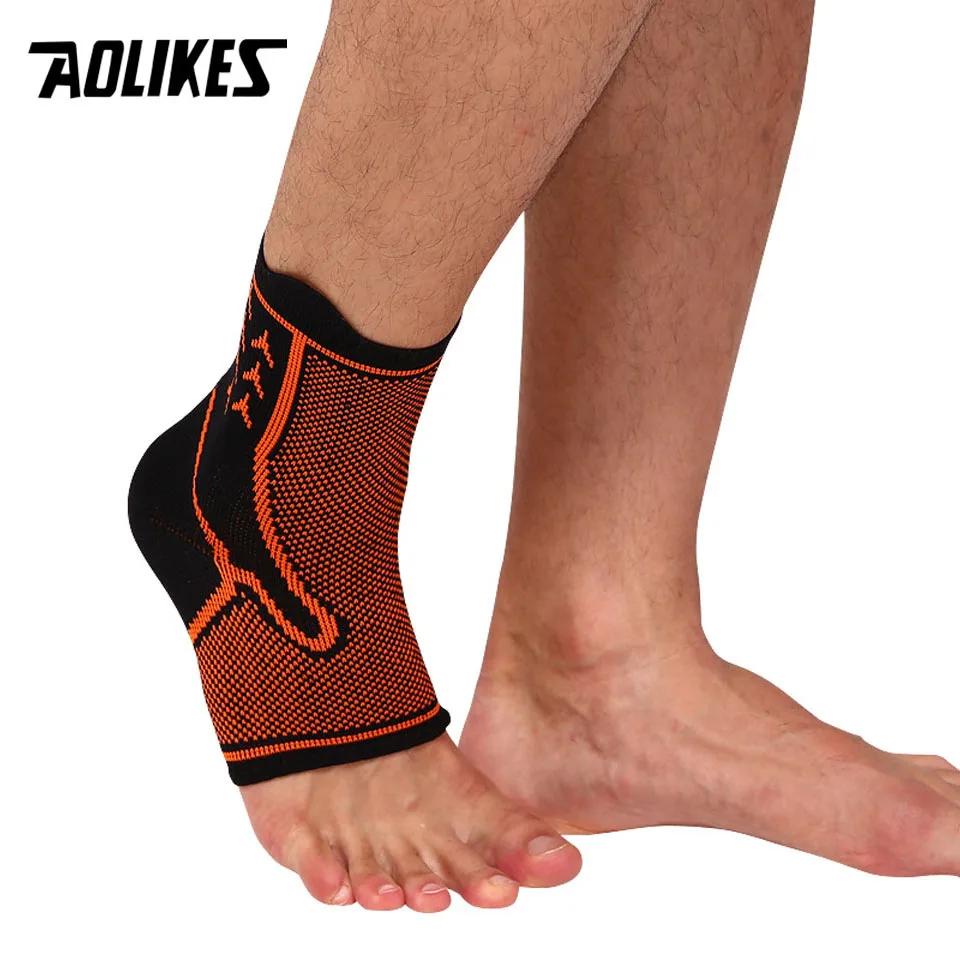 AOLIKES 1 шт. спортивный безопасный с поддержкой лодыжки эластичный Защитная поддерживающая стяжка Баскетбол Футбол защита фиксирующая поддержка лодыжки - Цвет: Orange