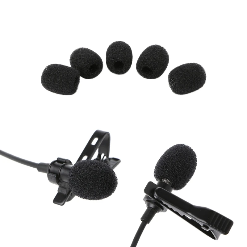 Microphone 5pcs Round Ball Lavalier Microphone Foam Windscreen Sponge Windshields 6mm Openingin