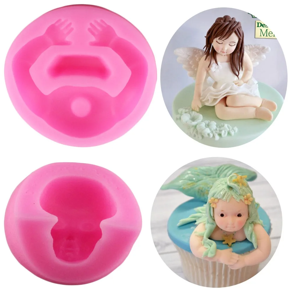 

Baby Head Arms Silicone Mold DIY Party Fondant Cake Decorating Tools Cupcake Topper Candy Clay Chocolate Gumpaste Jelly Molds
