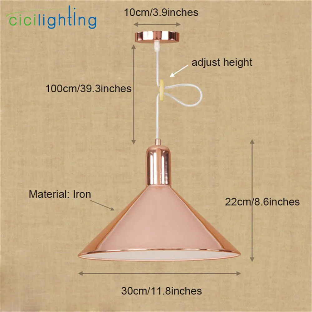 Nordic industrial E27 D30cm led pendant 