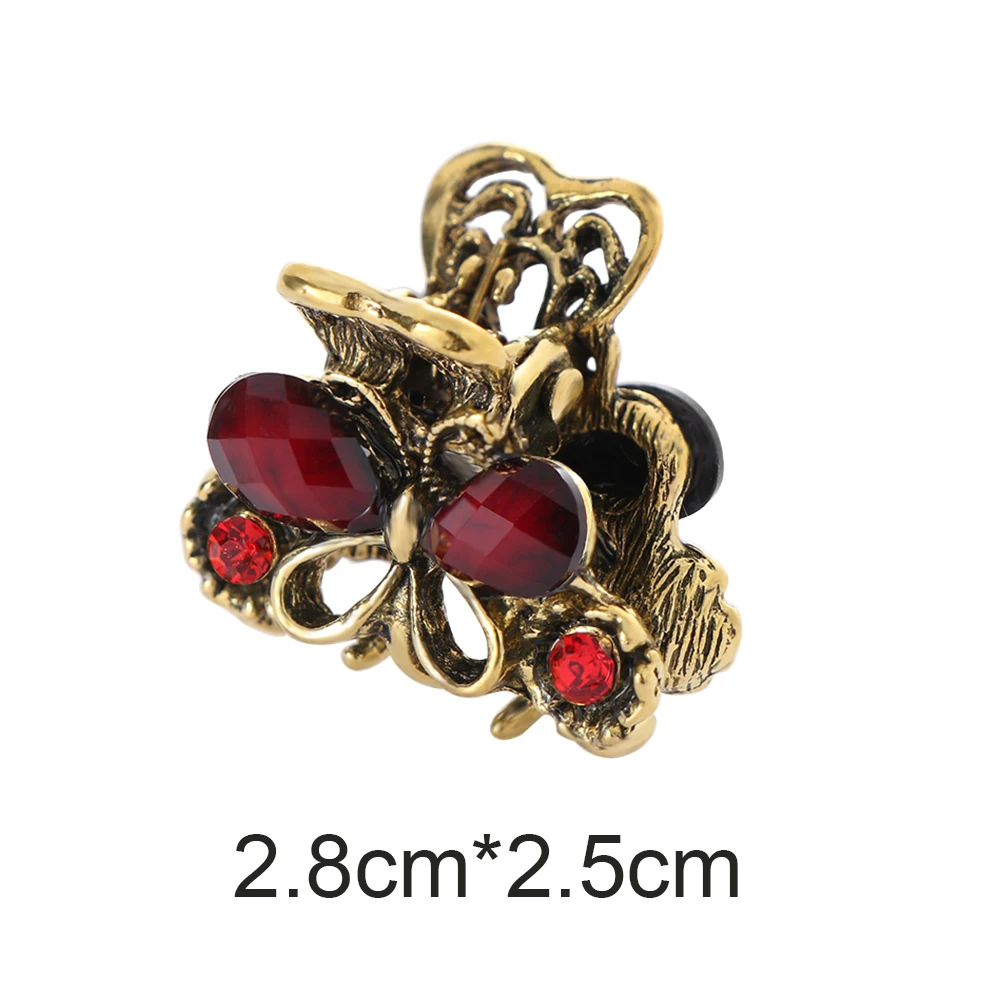 1 Pcs Retro Resin Mini Butterfly Crystal Hair Claw Clip Hair Clips Hairpin Girls Barrettes Hair Accessories