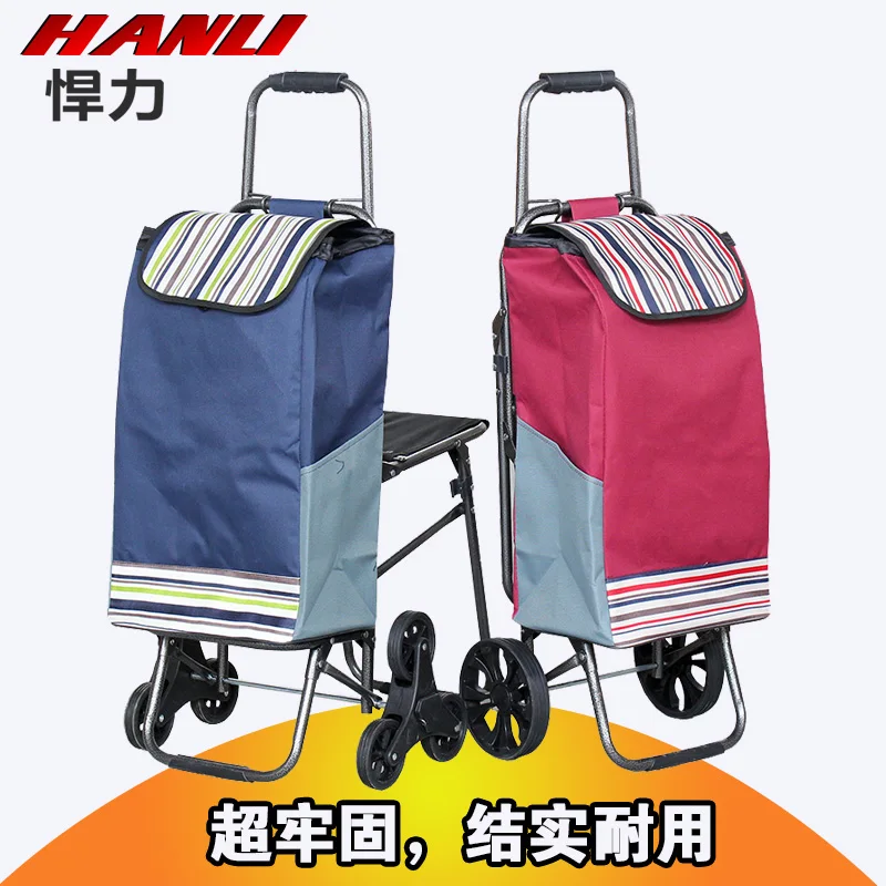 Hanli stoel zes wiel klimmen draagbare vouwen winkelen trolley kleine kar Trailer Hanli stoel zes wiel klimmen draagbare vouwen winkelen trolley kleine kar Trailer