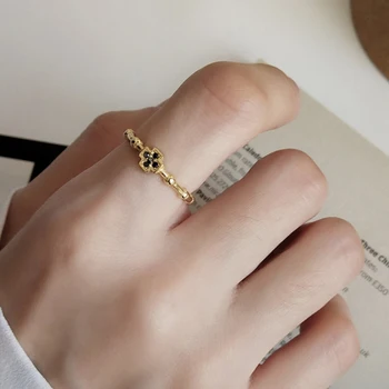 

LEVEN FANCY | S925 Black Micro Pave CZ Zircon Diamond Tiny Christian Jesus Cross Real Silver 925 Jewelry 14k Gold Bamboo Ring