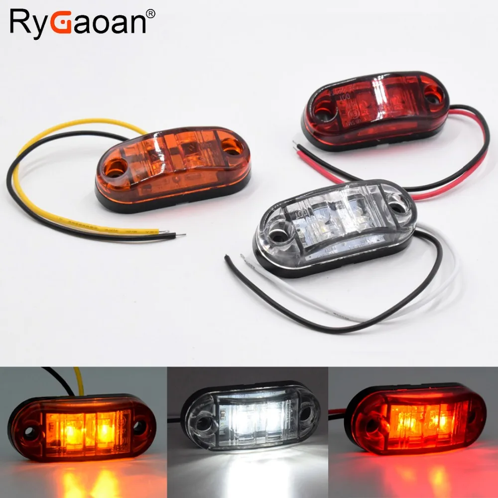 

RyGaoan 2 piece Waterproof ABS LED Side Marker Blinker Light Brake Signal Lamp 12V / 24V White Yellow Red For Car Truck Trailers