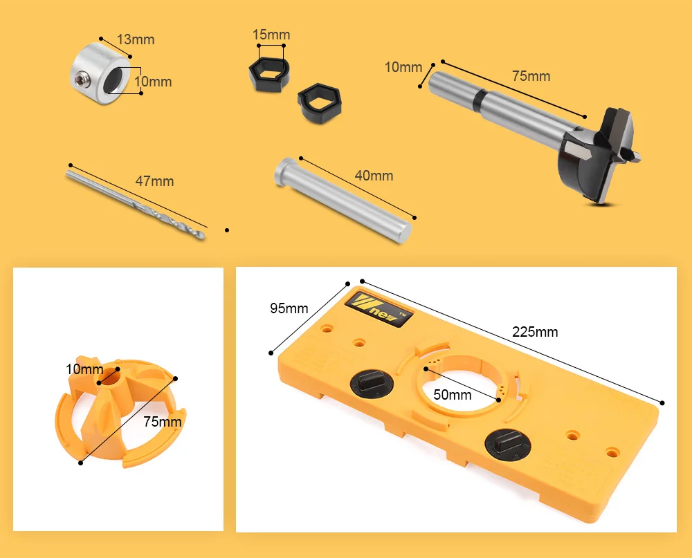 NE 35 мм потайная петля сверлильный кондуктор Forstner Saw+ 11 дюймов фиксирующие плоскогубцы открывалка отверстий дверных шкафов по дереву набор направляющих для сверления