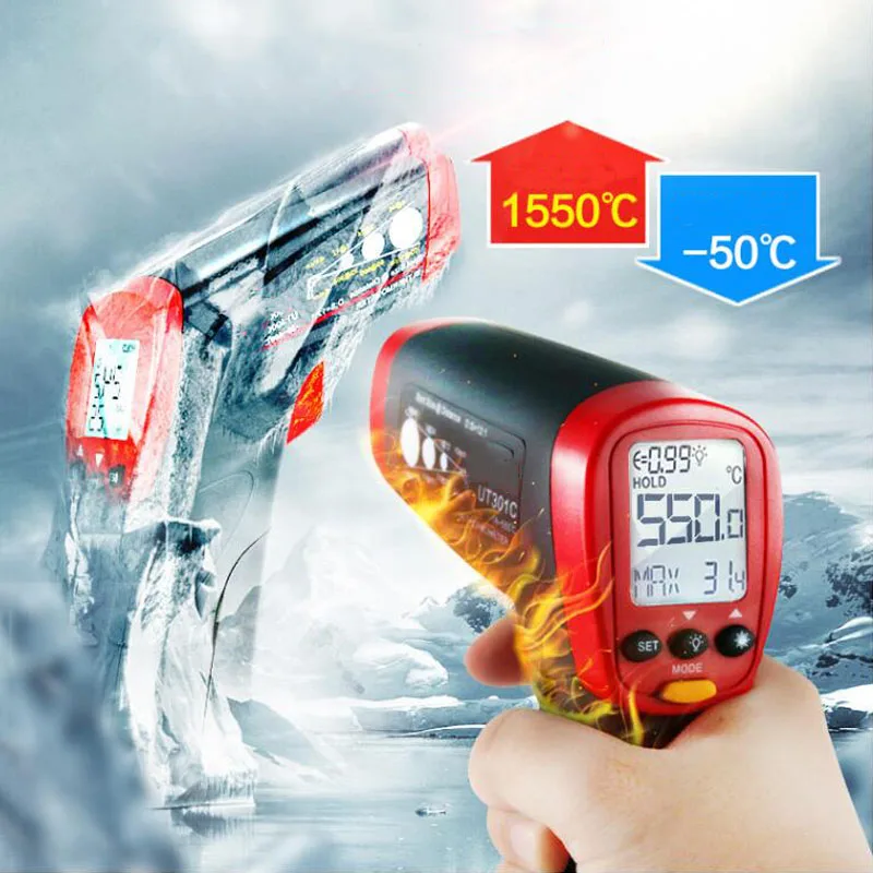

Digital Infrared Thermometer Thermometer Non-Contact Temperature Tester Industrial Infrared Laser Gun Temperature Test Tool