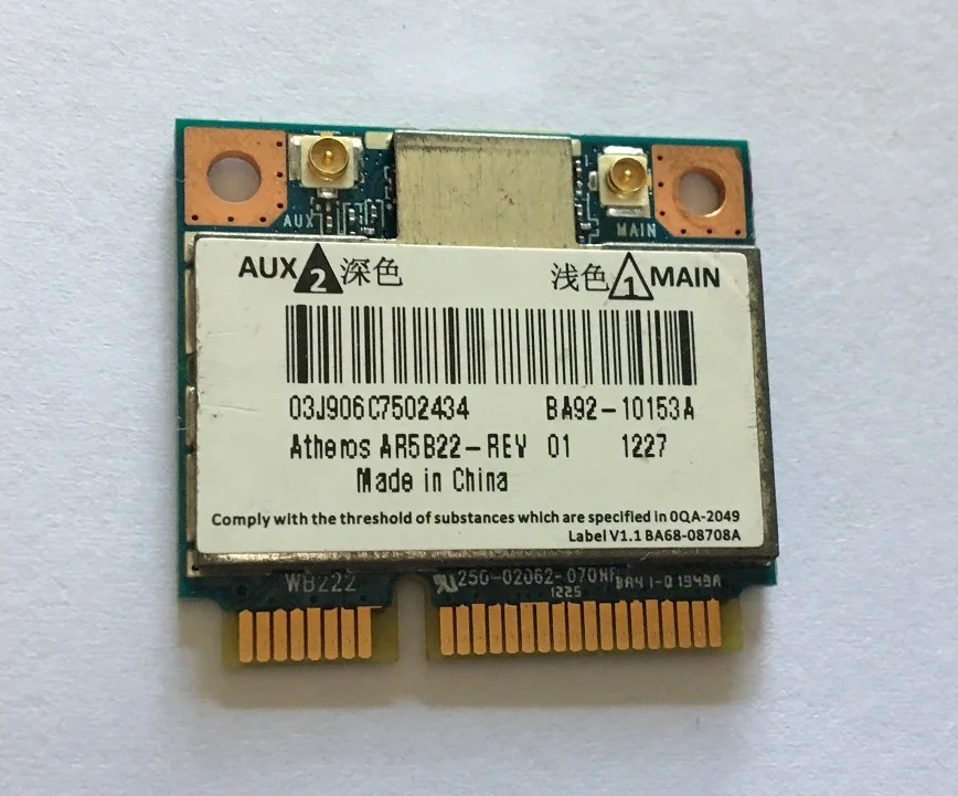 

SSEA Used Wireless Card for Atheros AR5B22 2.4G/5.0GHz 300Mbps Wireless WiFi Bluetooth 4.0 Half Mini PCI-E tested well