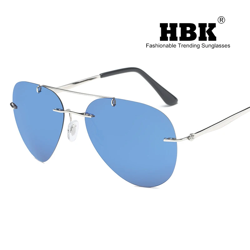 HBK без оправы Pilot, поляризационные ультралегкие солнцезащитные очки без оправы вождения солнцезащитные очки Oculos De Sol masculino UV400 подарок PM0077