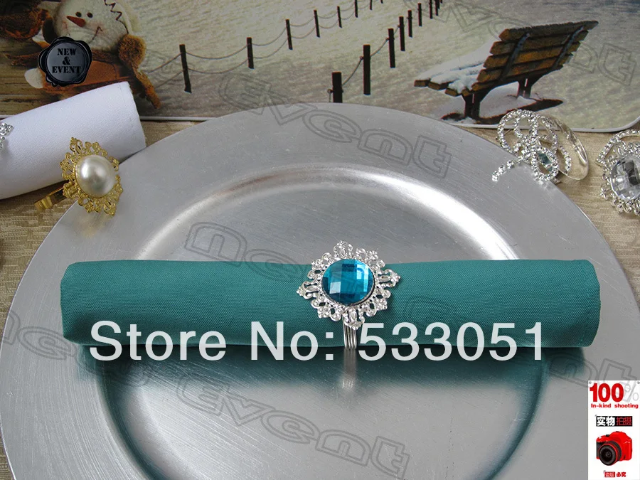 50x50cm Teal Green Polyester Plain Napkin/Dinner Napkin With Turquoise