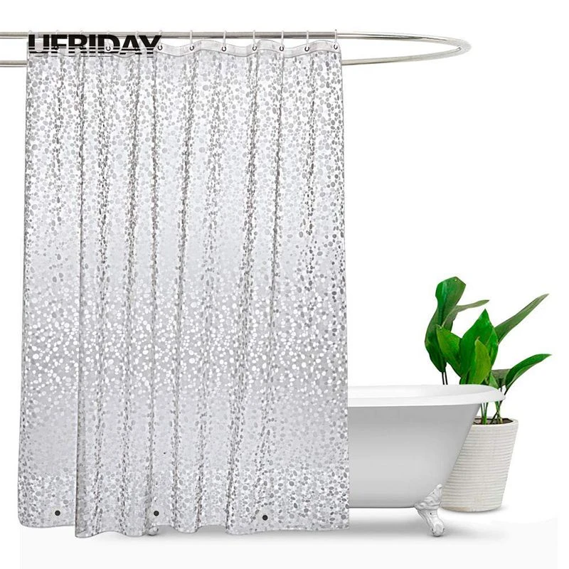 EVA Shower Curtain Cobblestone Waterproof Mildew Free Anti-bacterial 90 x 180cm