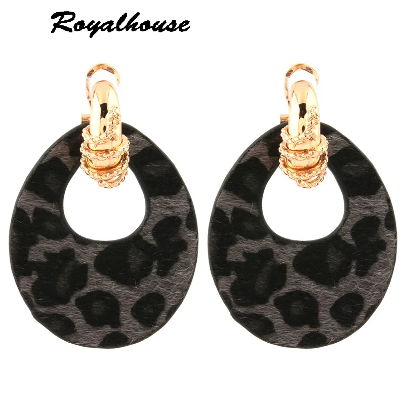 

Royalhouse Snake Earring Tiger Leather Large Water Drop Big Charm Earrings Woman Zinc alloy Brinco Ear Oorbellen Christmas Gift