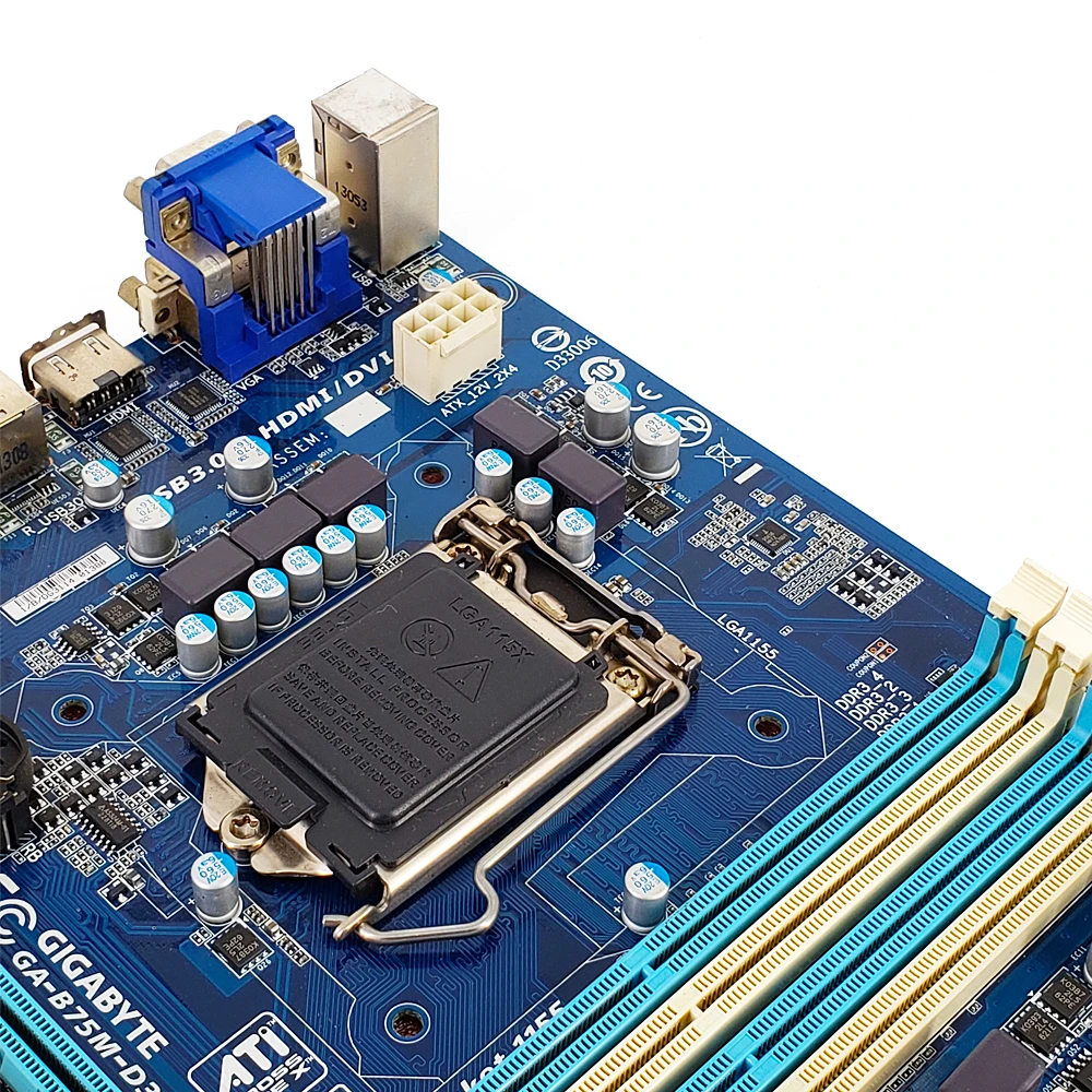  Gigabyte GA-B75M-D3H Desktop Motherboard B75M-D3H B75 LGA 1155 For Core i7 i5 i3 DDR3 32G Micro-ATX