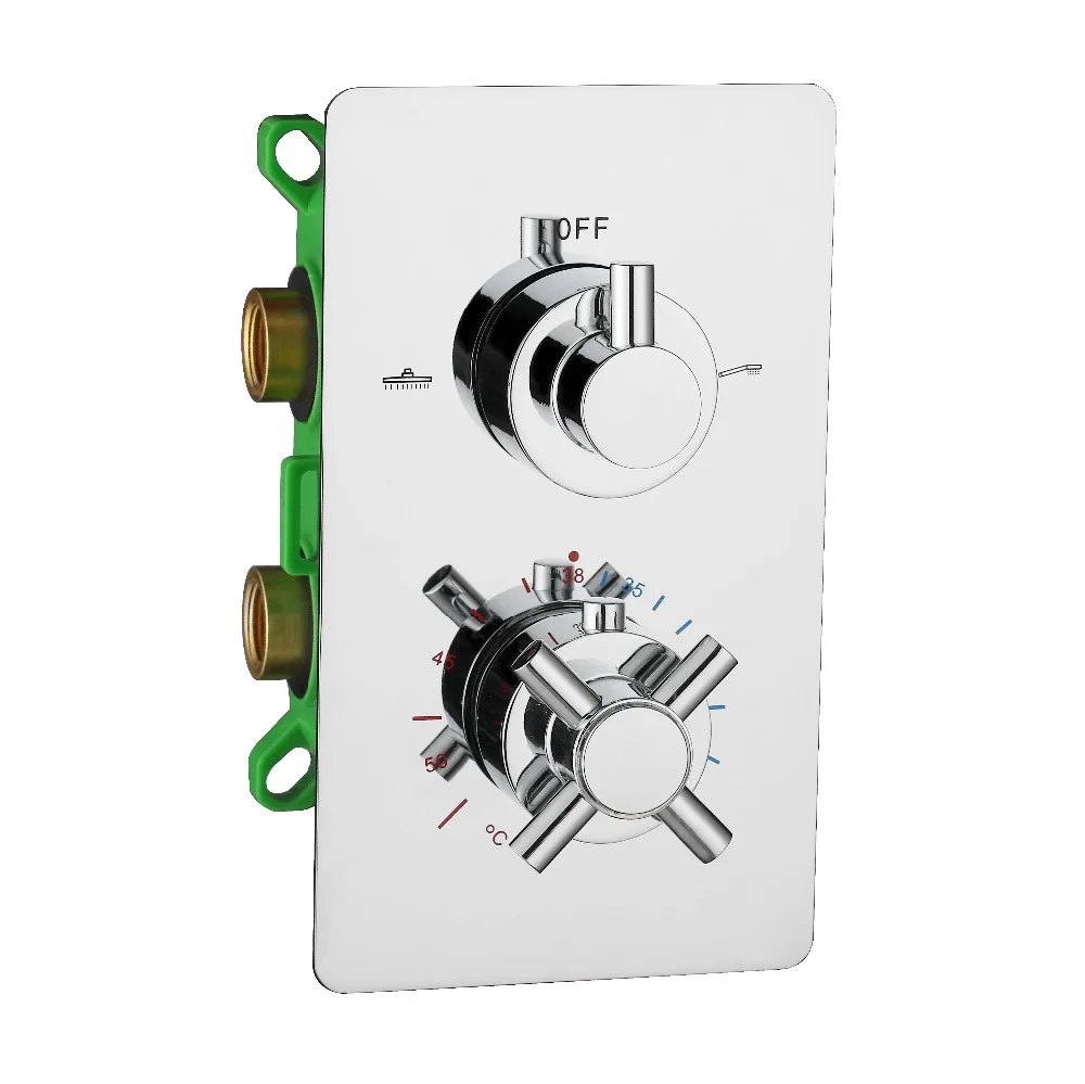 

Shower Faucet Concealed Thermostatic Shower Valve Mixer Water Tap Square 3 Way Control for Shower Controller Accessories Mixer