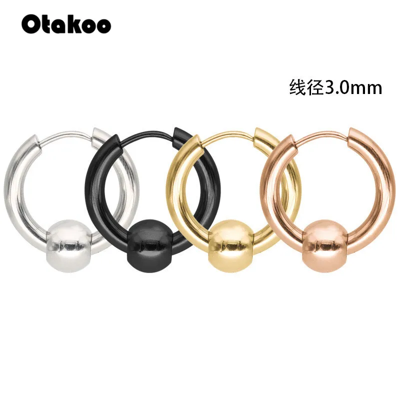 Otakoo черные Серебряные Золотые серьги из нержавеющей стали женские маленькие