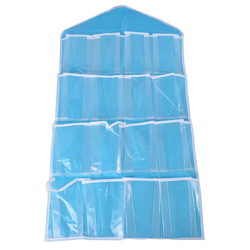 DIDIHOU Карманный шкаф для одежды висячий органайзер для мелочи украшения сумки для хранения дома нижнее белье Носки Бюстгальтер стойка вешалка Органайзер сумки - Цвет: Blue
