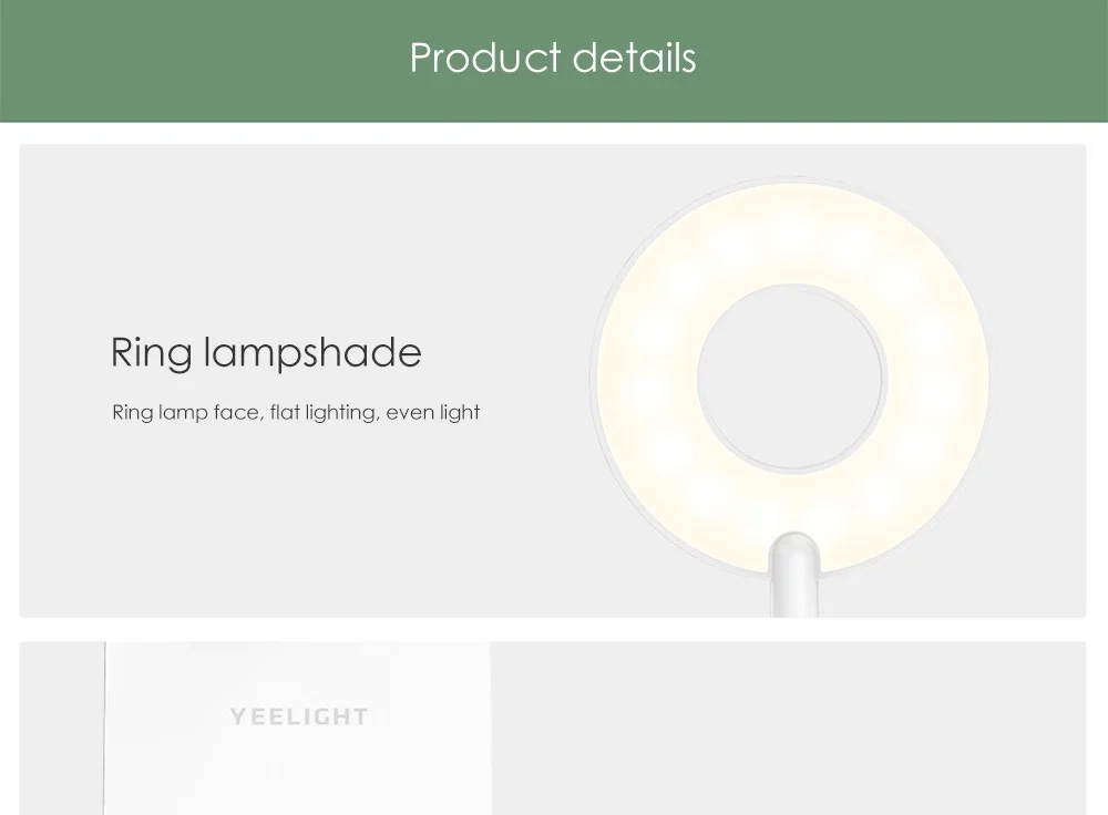 Xiaomi Yeelight светодиодный настольный светильник с зажимом, ночник, USB Перезаряжаемый, 5 Вт, 360 градусов, регулируемая Затемняющая лампа для чтения в спальне
