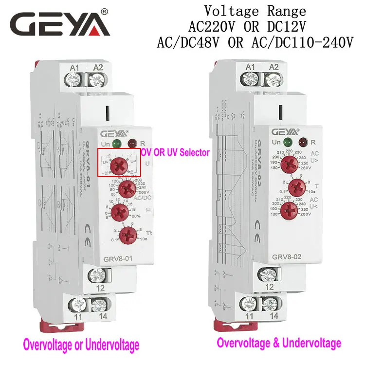 

Free Shipping 10PCS GEYA GRV8-01 Single Phase Monitoring Voltage Relay AC DC Wide Range Protective Voltage Control Relay