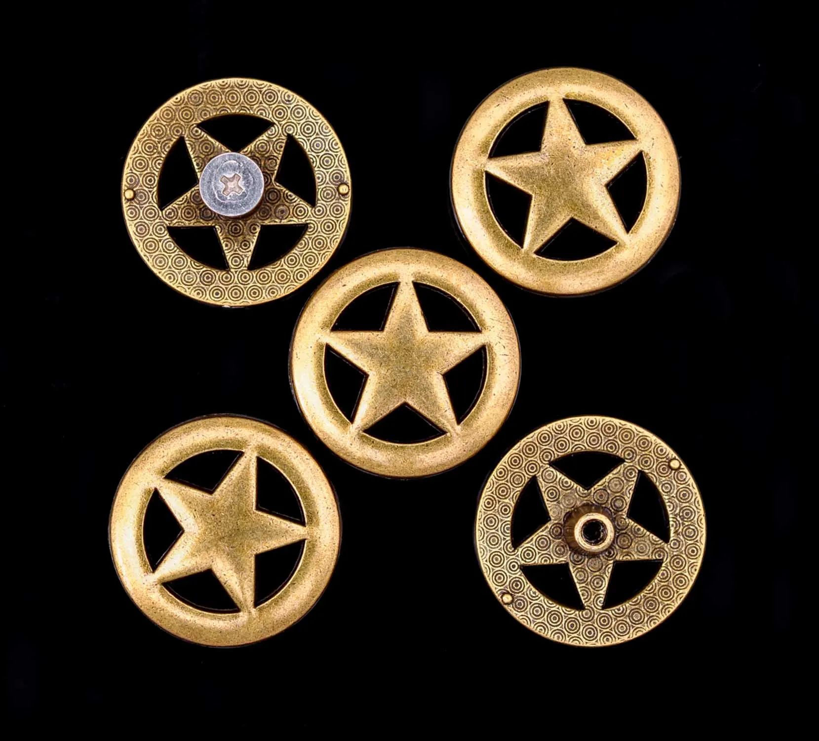 10X" состаренная латунь, медь Western Texas Cowboy Ranger Star Conchos для седла головной убор Bridle кожевенное ремесло декоративная лента 25 мм