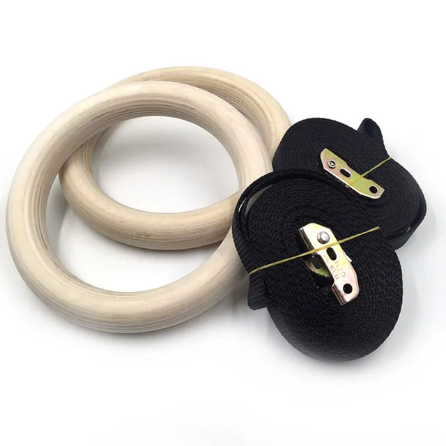 Cheap Daddy Chen Accessories unisex stand 700KG wood 25mm Fitness rings Fitness men women Equipments Body Building sports tools 