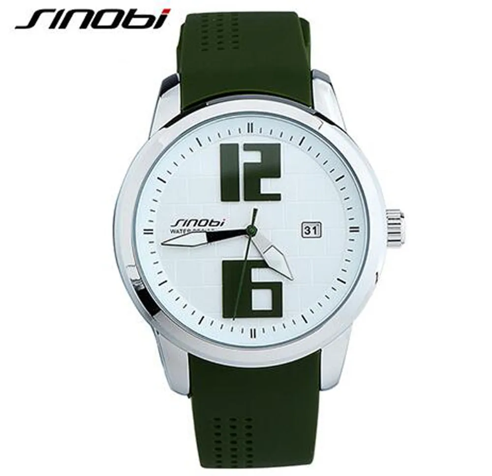 2016 SINOBI Новый Relogio Мужские Разноцветные Резиновые Relojes Кварц Wirst часы