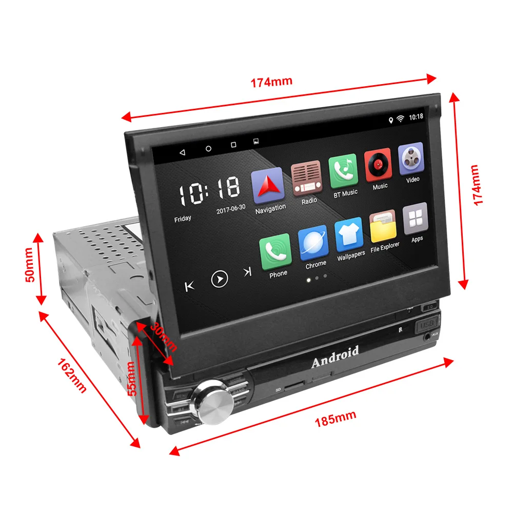 Sale Panlelo 7 inch Android 8.1 / 6.0 Single Din Car Stereo 1G/2G+16G HD Touch Screen GPS Navigation Car Multimedia Player 1din radio 1