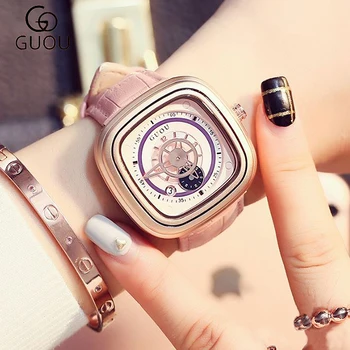 

2019 Women's Watches GUOU Ladies Watch Brand Reloj Fashion Rose Gold Bracelet Dress Calendar Watch Women relogio feminino saat