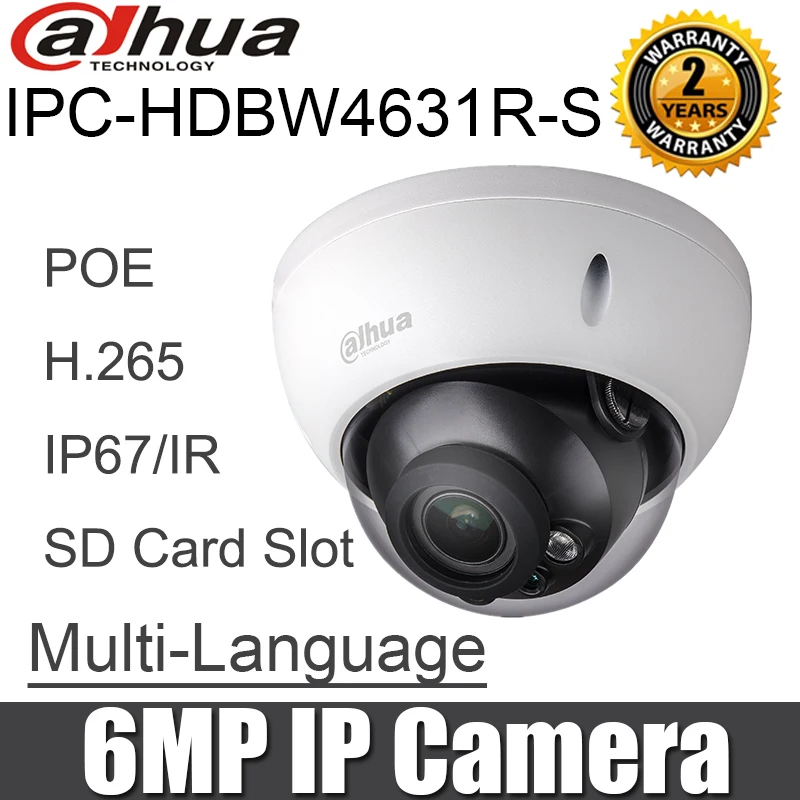 Оригинальная планшетофоническая IP камера Dahua внутренняя 6 МП H.265 IK10 IP67 30 м разъем