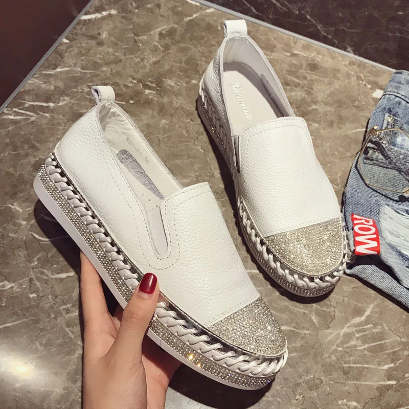 Dropshipping European Patchwork Espadrilles Shoes Woman Genuine Leather Creepers Flats Ladies Loafers Moccasins Ladies Shoes Dropshipping European Patchwork Espadrilles Shoes Woman Genuine Leather Creepers Flats Ladies Loafers Moccasins Ladies Shoes
