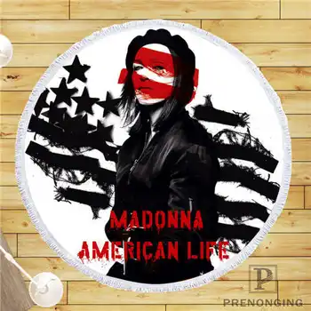 

Custom DIY Customized Microfiber Fabric madonna Round Beach Blanket Towel Printed on Demand 150cm #19-01-28-3-98