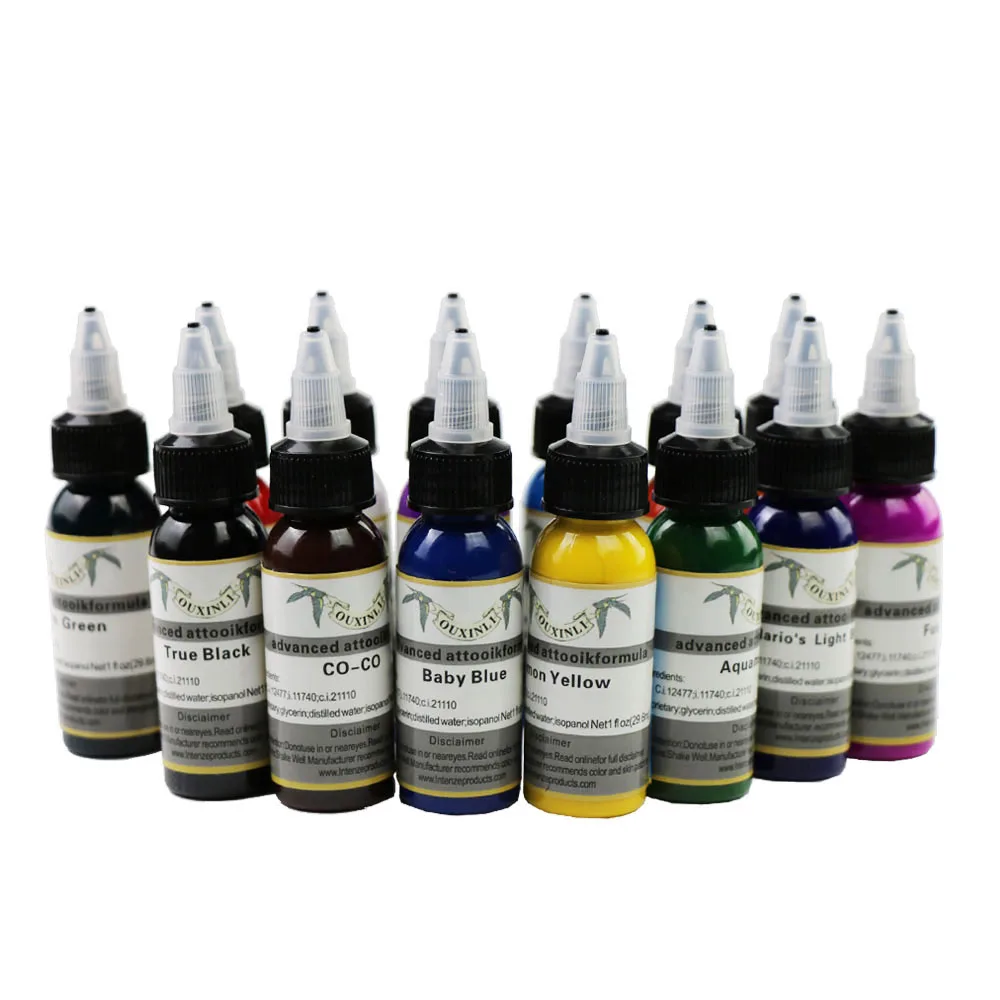

OUXINLI 14pcs Tattoo Ink Set Permanent 14pcs Makeup Artistic Coloring 30ml Eyebrow Eyeliner Eyebrow Tattoo 14 Colors
