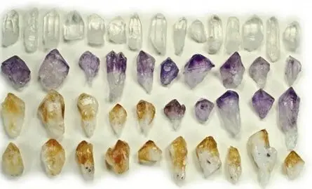 

30 Small Points for Jewelry Making and Wire Wrapping - Citrine, Amethyst, and Clear Crystal Quartz Point